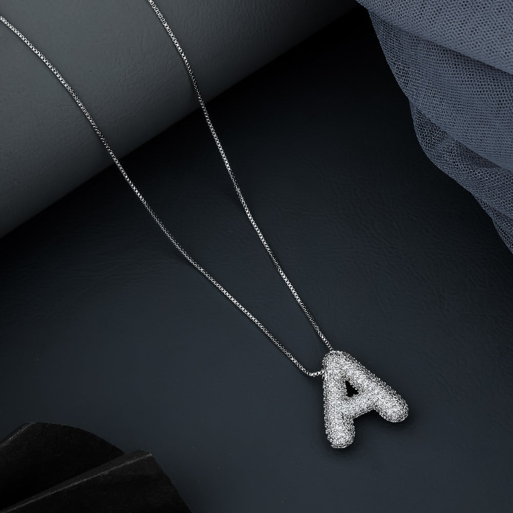 Golden and Silver Grace Initial 'A' Pendant Chain