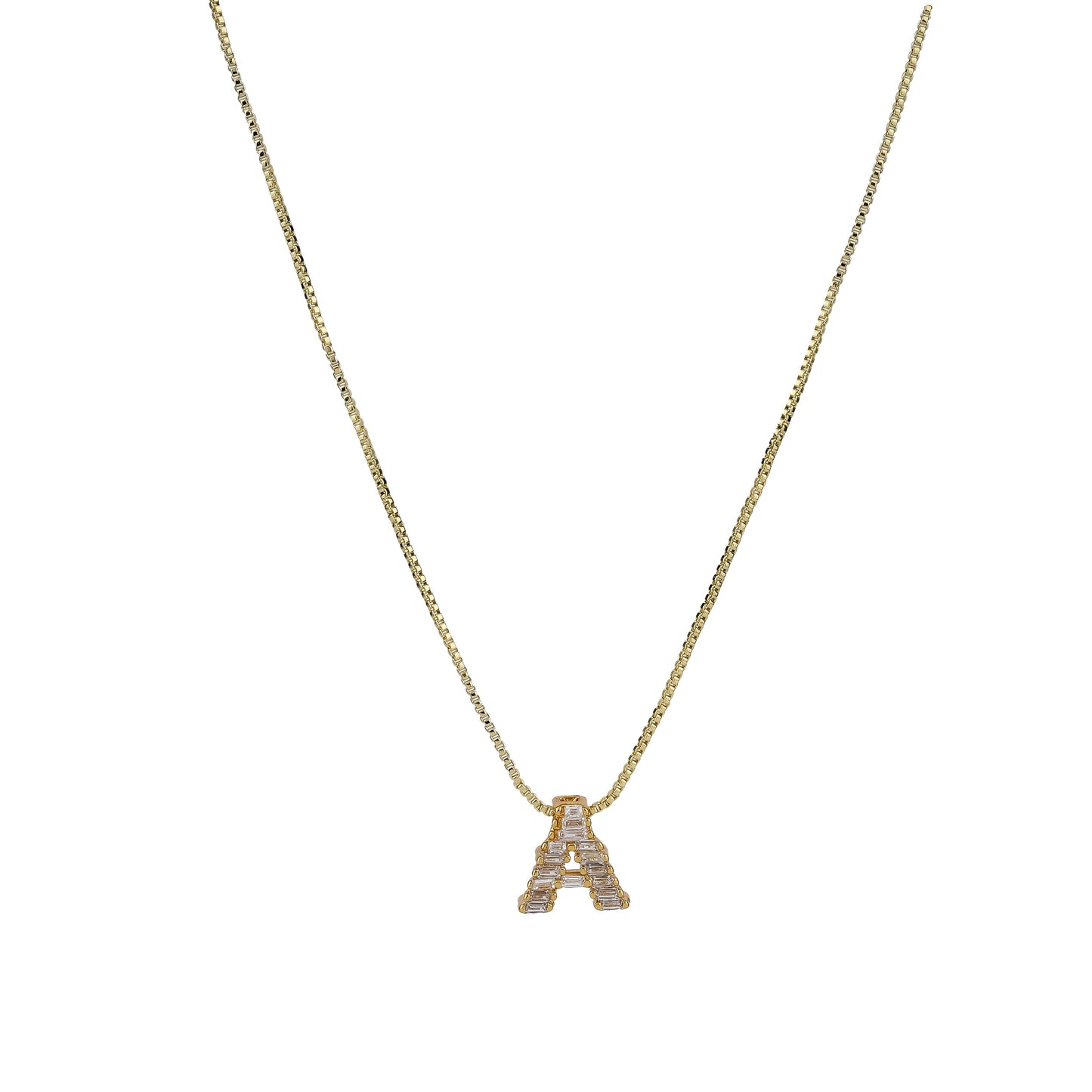 Golden and Silver Grace Initial 'A' Pendant Chain