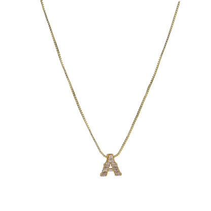 Golden and Silver Grace Initial 'A' Pendant Chain