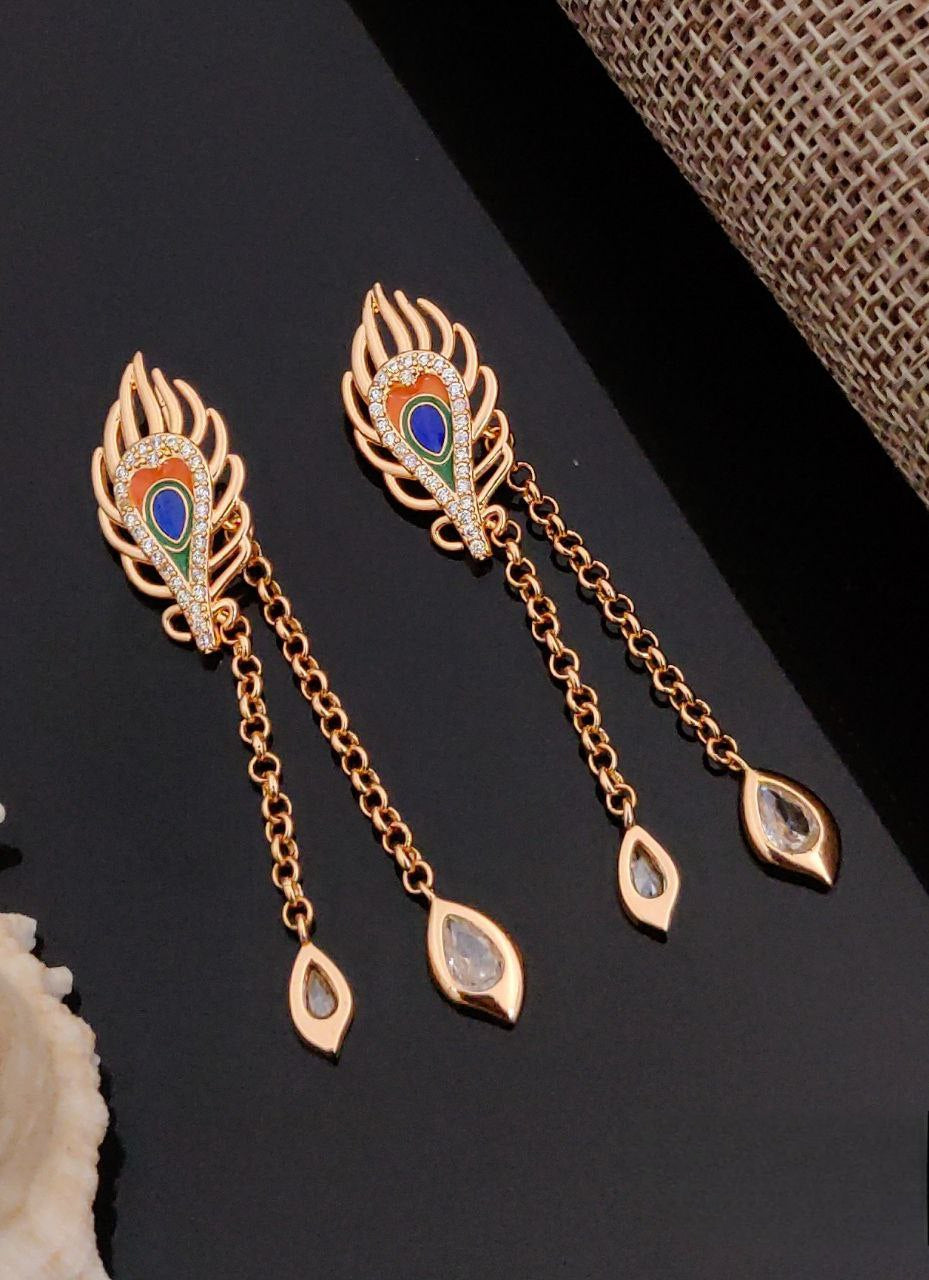 Peacock Grace Drop Earrings